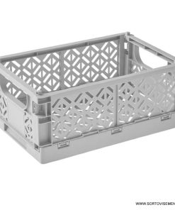 Сгъваема касетка Keeeper, средна М – 16.5 x 25 x 10 см, 3.4 л, сива