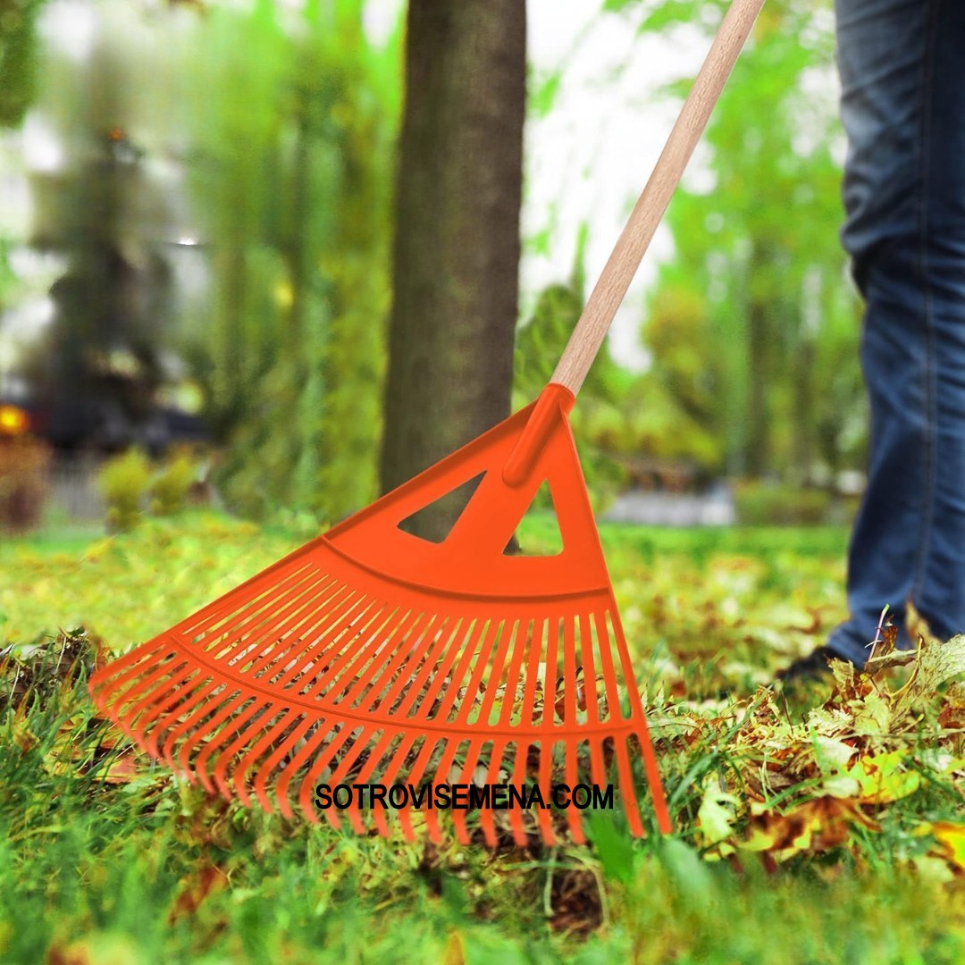 Гребло за листа Bradas, с 27 зъба и дървена дръжка