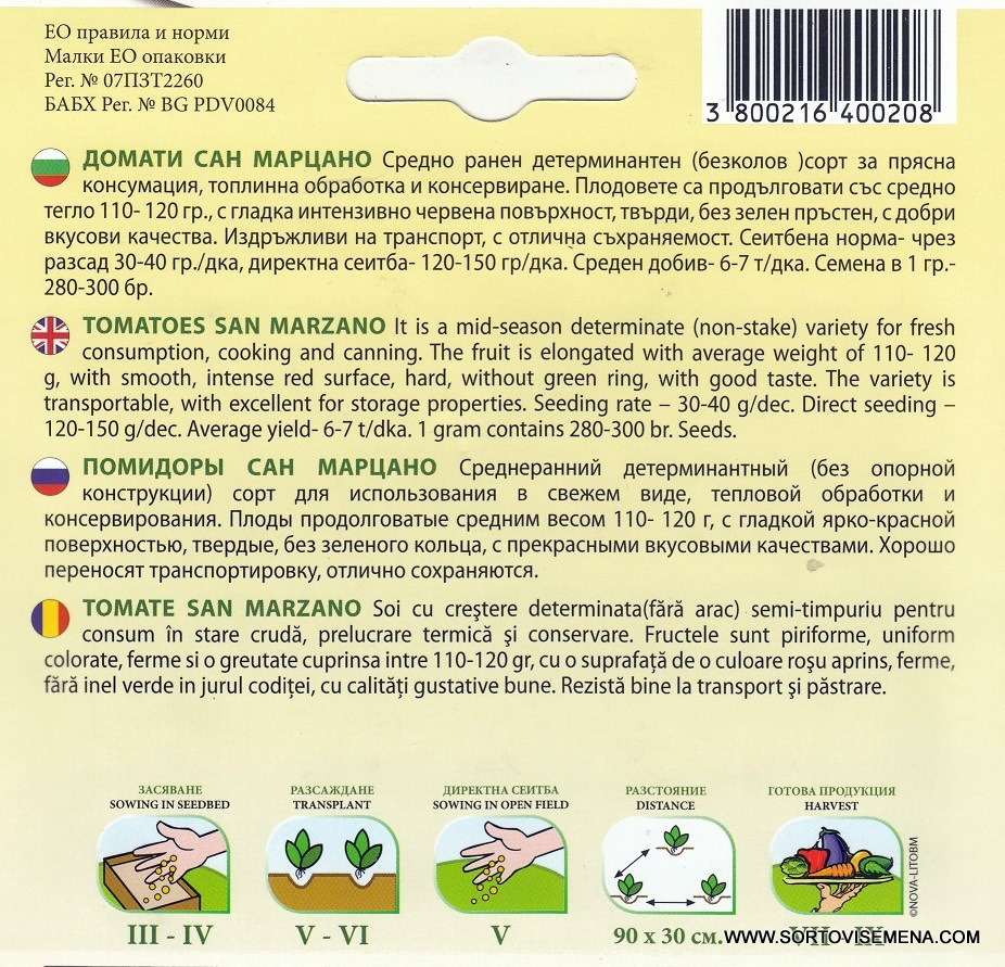 Сортови семена за Домати Сан Марцано – Професионалният стандарт за консервиране и преработка!